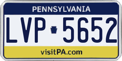 PA license plate LVP5652