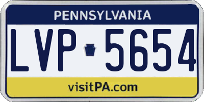 PA license plate LVP5654
