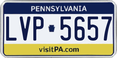 PA license plate LVP5657