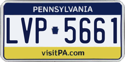 PA license plate LVP5661