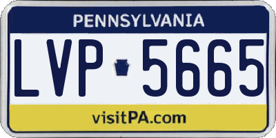 PA license plate LVP5665