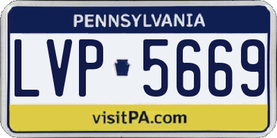 PA license plate LVP5669