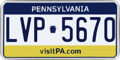 PA license plate LVP5670