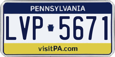 PA license plate LVP5671