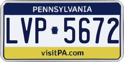 PA license plate LVP5672