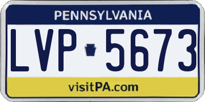 PA license plate LVP5673