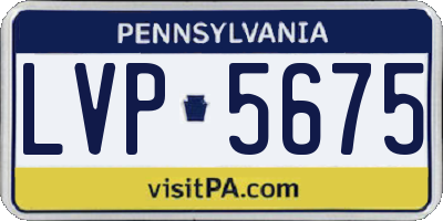 PA license plate LVP5675