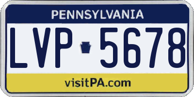 PA license plate LVP5678