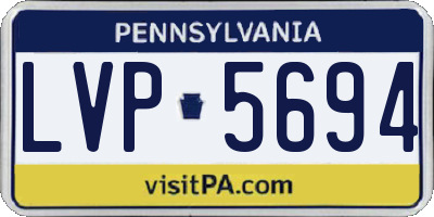 PA license plate LVP5694