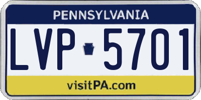 PA license plate LVP5701