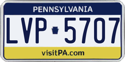PA license plate LVP5707