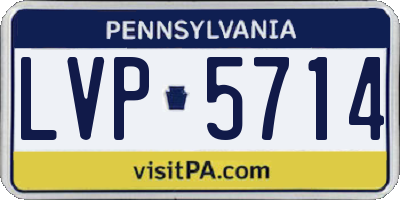 PA license plate LVP5714