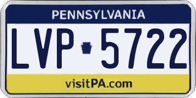 PA license plate LVP5722