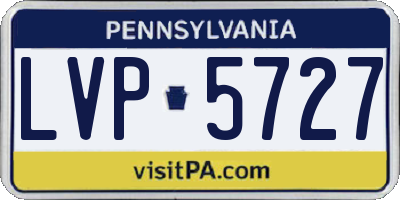 PA license plate LVP5727