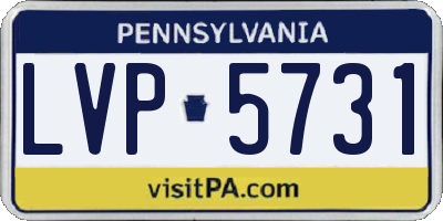 PA license plate LVP5731
