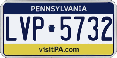 PA license plate LVP5732
