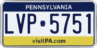 PA license plate LVP5751