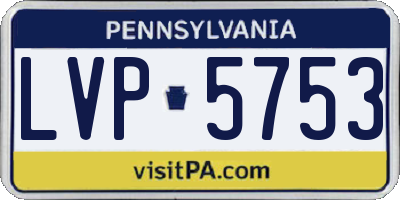 PA license plate LVP5753