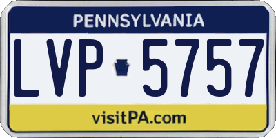 PA license plate LVP5757