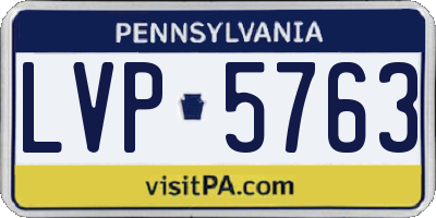 PA license plate LVP5763