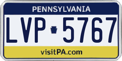 PA license plate LVP5767