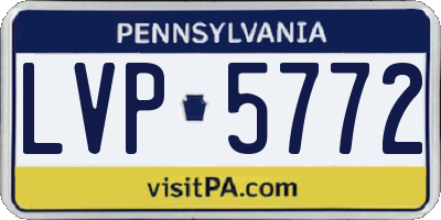 PA license plate LVP5772