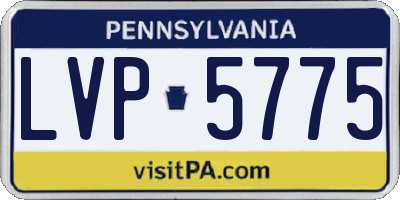 PA license plate LVP5775