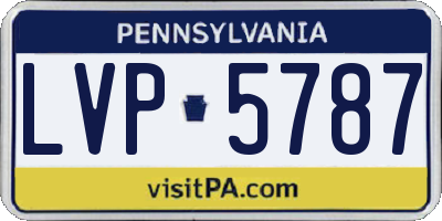 PA license plate LVP5787