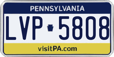 PA license plate LVP5808