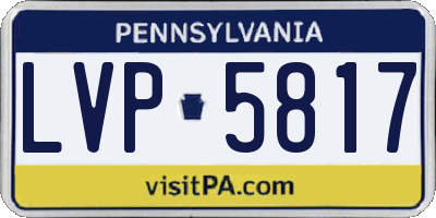 PA license plate LVP5817
