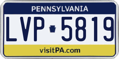 PA license plate LVP5819