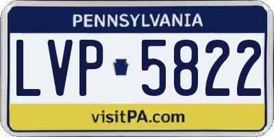 PA license plate LVP5822