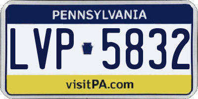 PA license plate LVP5832