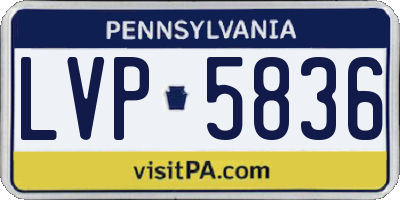 PA license plate LVP5836