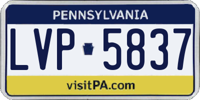 PA license plate LVP5837