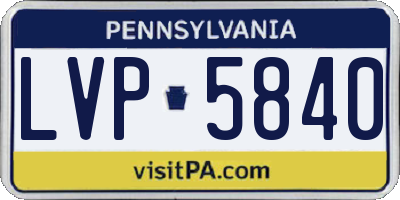 PA license plate LVP5840