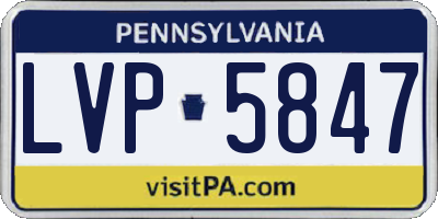 PA license plate LVP5847