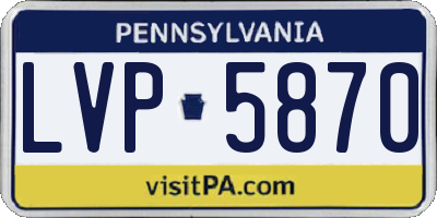 PA license plate LVP5870