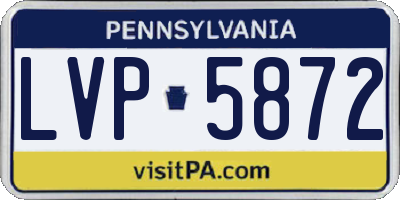 PA license plate LVP5872