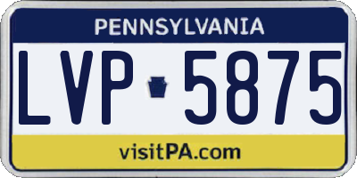 PA license plate LVP5875