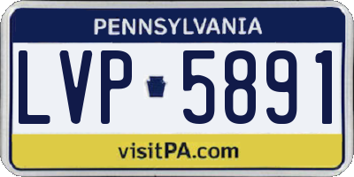 PA license plate LVP5891