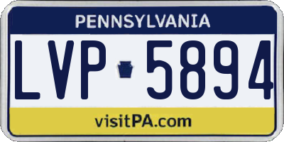PA license plate LVP5894