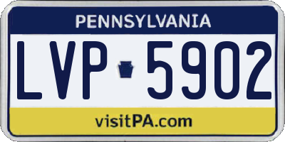 PA license plate LVP5902
