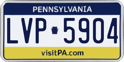 PA license plate LVP5904