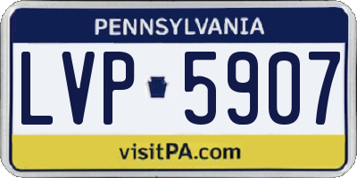 PA license plate LVP5907