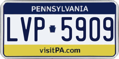 PA license plate LVP5909