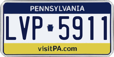 PA license plate LVP5911