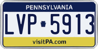 PA license plate LVP5913