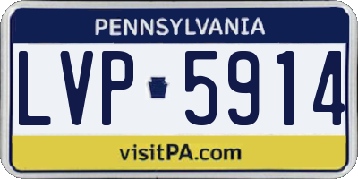PA license plate LVP5914