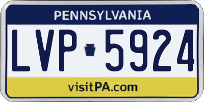 PA license plate LVP5924